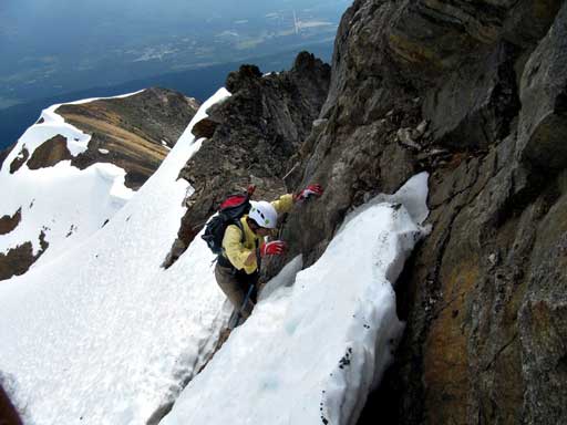 Me climbing up a typical step. Photo by Eric