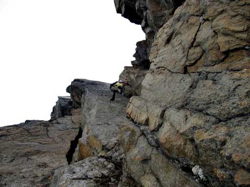 Me negotiating the wet slab. Photo by Eric C