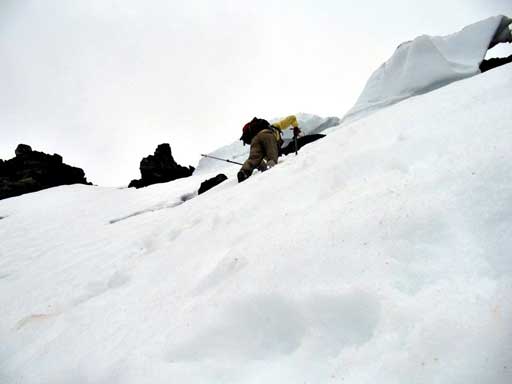 Me down-climbing. Photo by Eric C