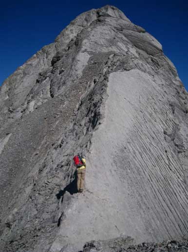 Me attacking the corner slab. Photo by Grant