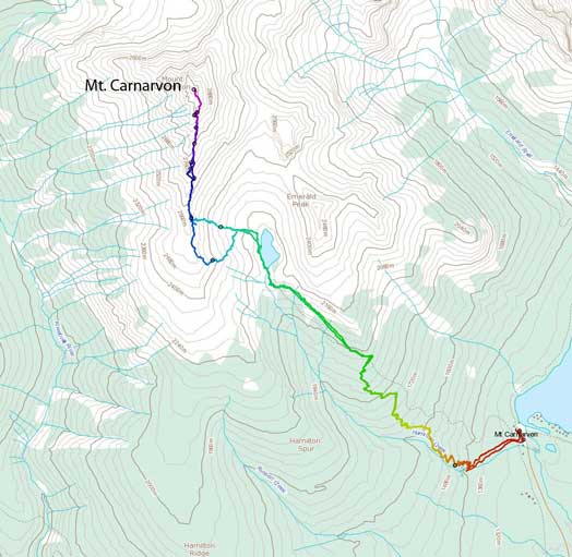 Mt. Carnarvon scramble route