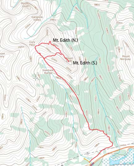 Mt. Edith scramble route