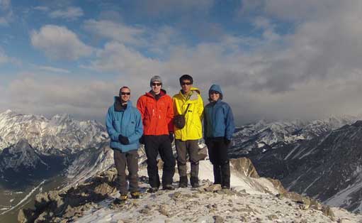 Our group shot on the summit. Photo by Ben