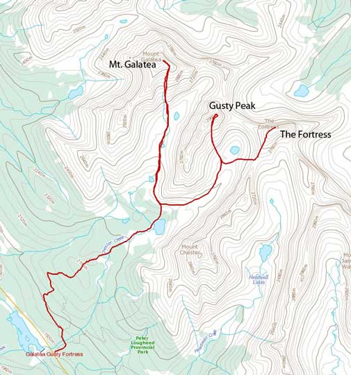 Mt. Galatea, Gusty Peak and The Fortress scramble link-up