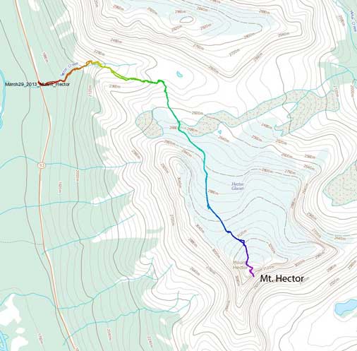 Mt. Hector standard ascent route