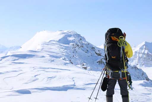 Me on the summit ridge. Photo by Ben