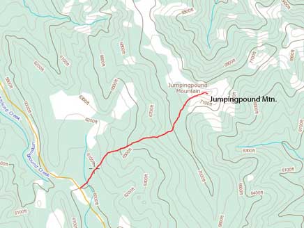 Jumpingpound Mountain hiking route