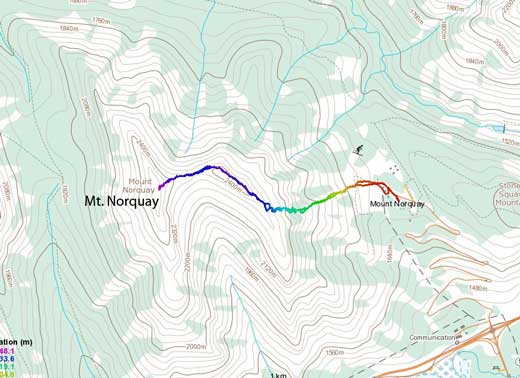 Mt. Norquay standard scramble route