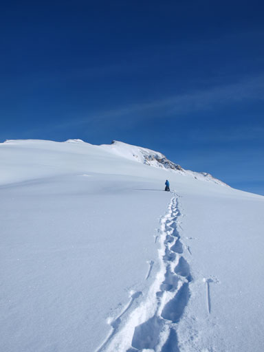 Ben breaking trail up