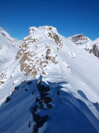 The summit ridge ahead.