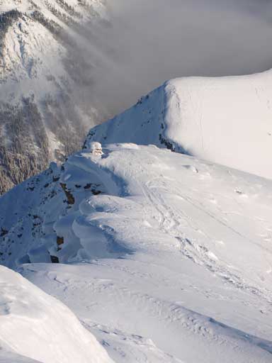 Looking down the east ridge