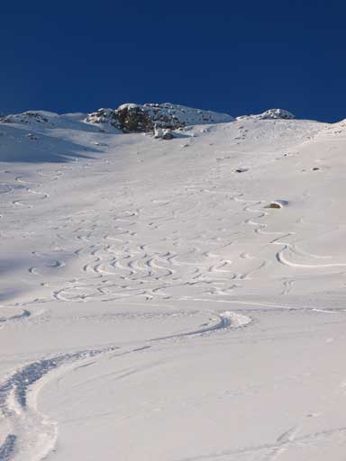 Looking back towards the upper slide path