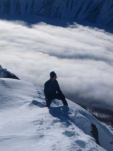Grant posing near the summit