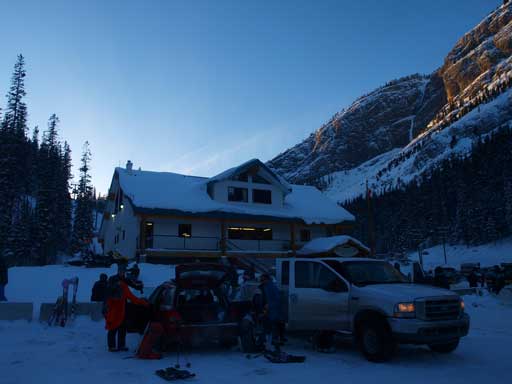 Back to Sunshine Village parking lot