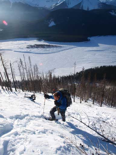 Gaining height slowly. 