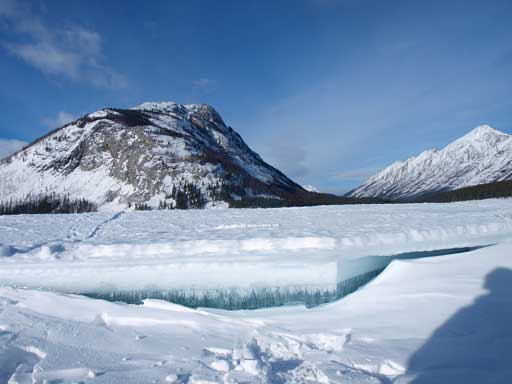 Interesting ice formation on Spray Lake