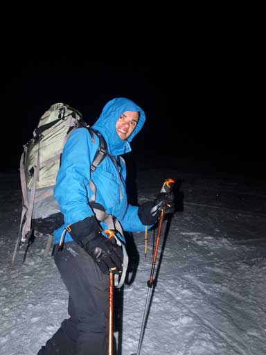 We ascended the entire way in dark