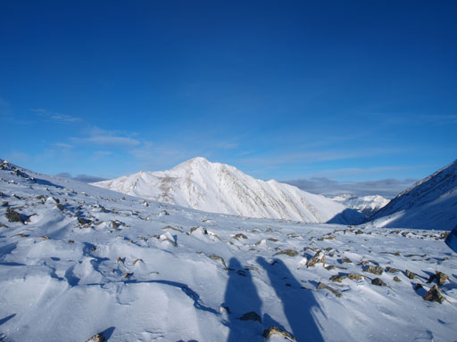 At Indian Pass. The peak in the background is unnamed