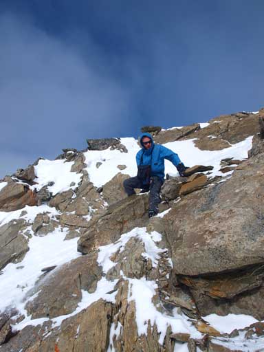 Descending one of the few moderate steps