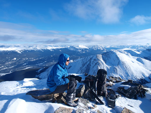 Taking a break on the summit