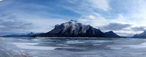 Panorama of Abraham Lake and Mount Michener before heading back home