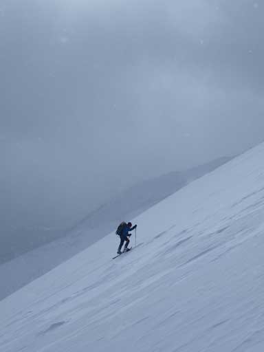Ben slogging up the steep terrain on "Big Hill"