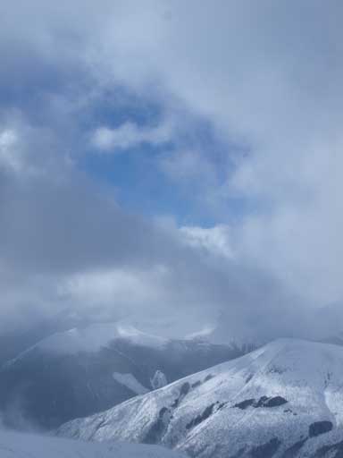 View from the summit was largely obscured by the clouds