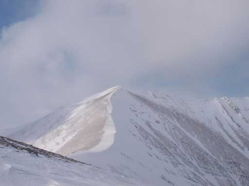 Looking back towards the false summit. Weather was getting better now