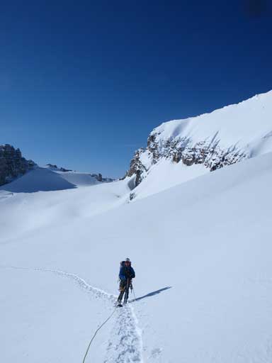 Ben just before topping on summit ridge. As you can see, there's still quite a lot of elevation to go.