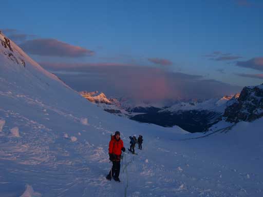 Looking back. Some clouds were rolling in from north, and they provided awesome colours