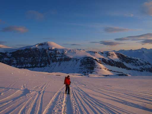 Going up the glacier. Andromache in the background.