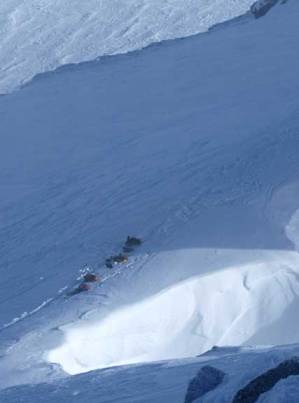 We ditched backpacks and gears at the saddle.