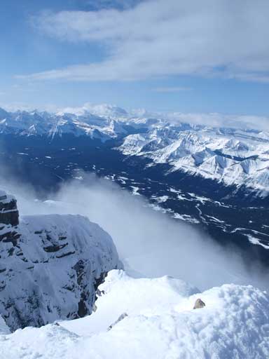 The clouds lifted up, and we got some view of Bow Valley.
