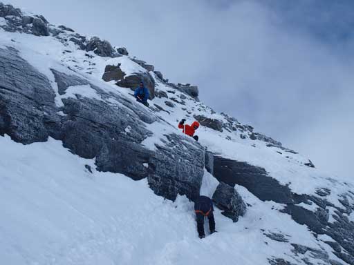 Mike and Ben are ready for the down-climb