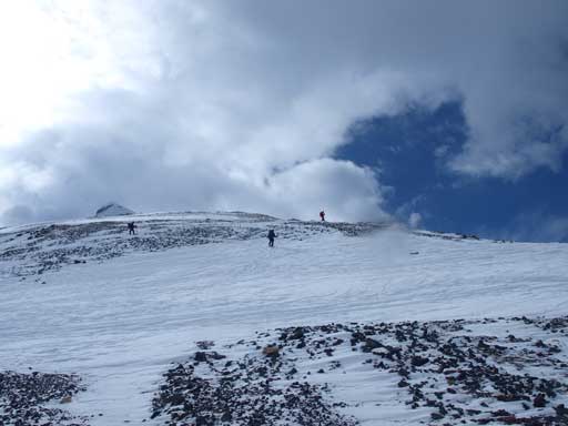 We went down this way from the base of Little Hector, instead of traversing the steep slope.