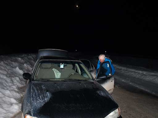 Wil Tabak gearing up in dark