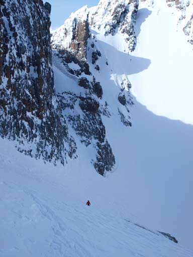 Mike ascending the steep slope.