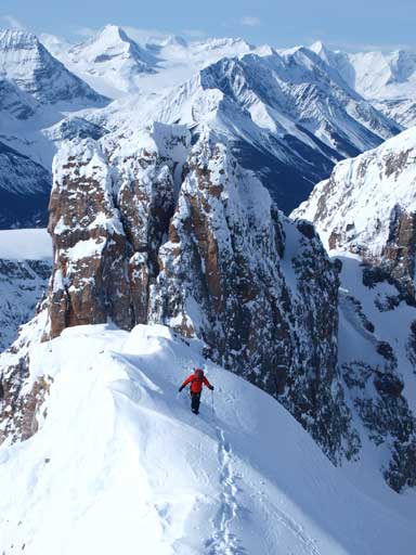 Mike ascending the west ridge of White Pyramid