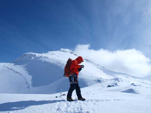 Mike, with the false summit behind