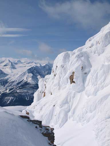 Interesting snow on false summit