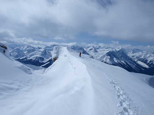 Traversing this snow scoop.