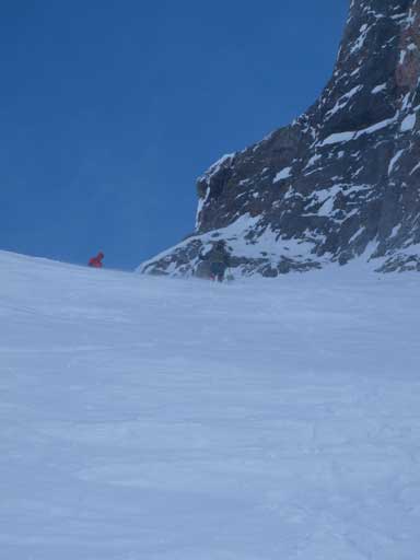 Wil and Mike just about to descend the big slope