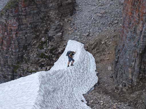 Eric just finished his snow line. I was faster on my scree line.