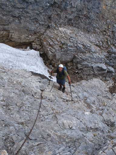 There is a fixed chain at the crux.
