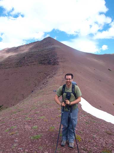 Eric at Newman/Avion col, with Newman Peak behind