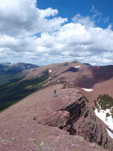 Eric hiking up the 1st summit of Avion Ridge