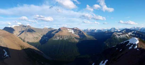 Mount Blakiston and Mount Hawkins on left. That's part of the Hawkins Horseshoe Traverse