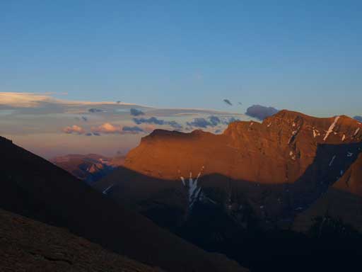 Evening light shone on Mount Blakiston