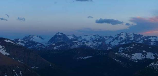 Giants in Glacier National Park including Kintla Peak (left of center) and Long Knife Peak (R)