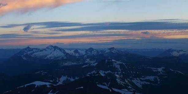 Miskwasini Peak, Kenow Mountain and Langemarck Mountain